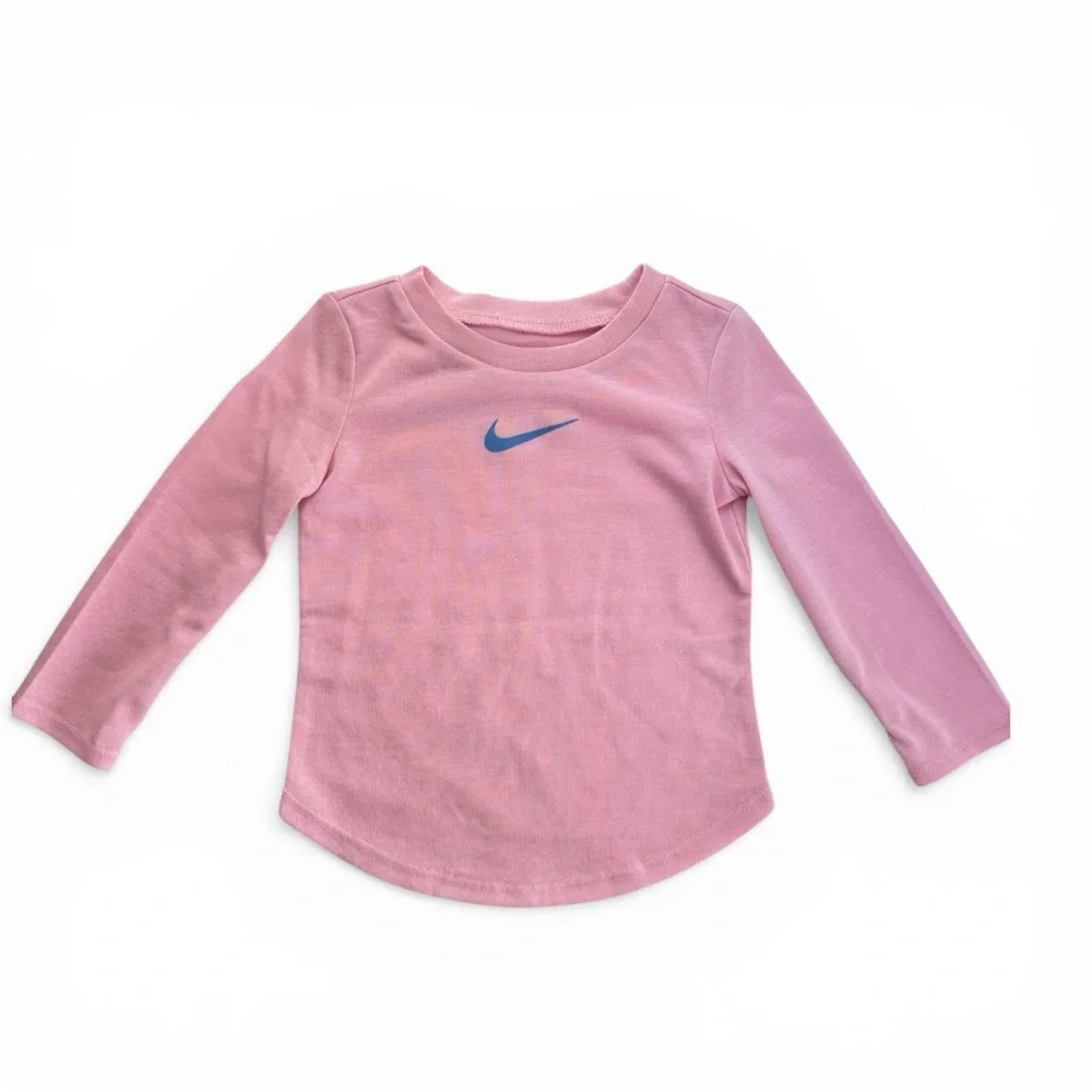 Nike Baby Girls 3-Piece Puffer Vest Long Sleeve Tee Leggings Set Blue Pink 12M - Picture 4 of 13